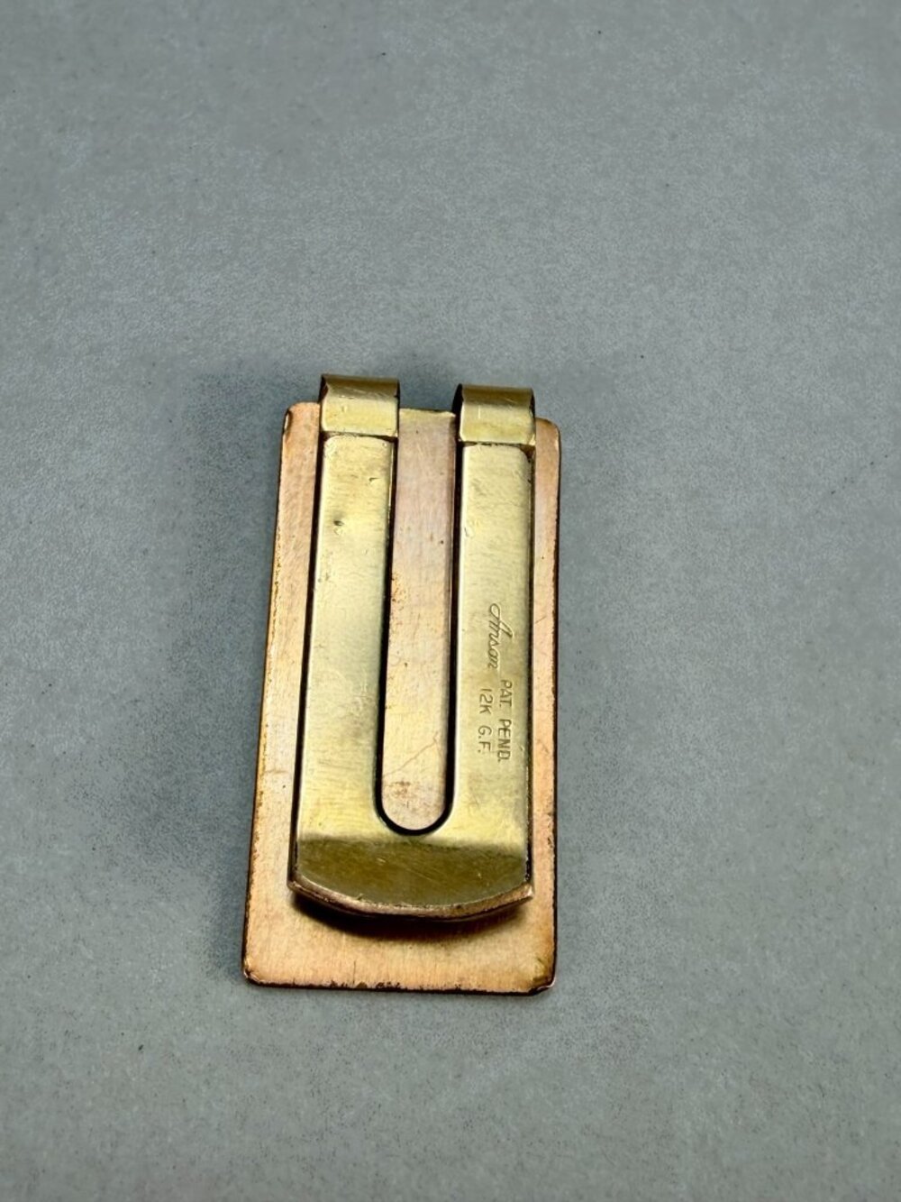 Vintage Gold Filled Mario Personalized Money Clip Engraved Floral Etched - Picture 3 of 7